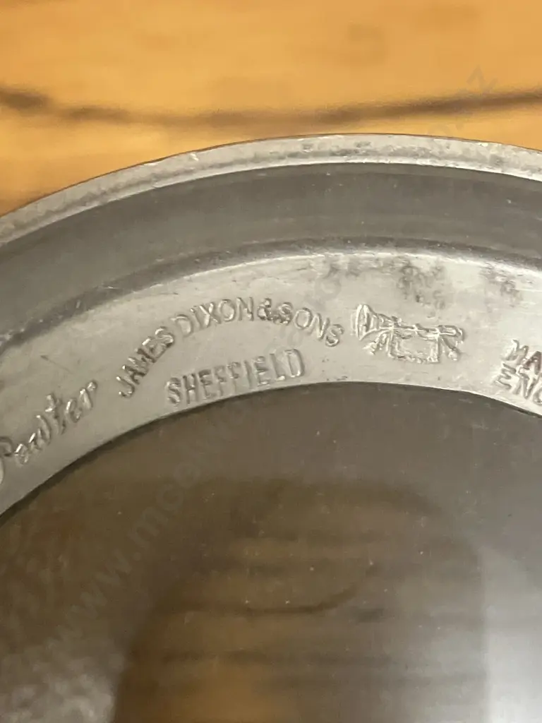 James Dixon & Sons Cornish Pewter 1 Pint Tankard With Polished Glass Bottom - Sheffield England (1835 - 1920) Image 1++
