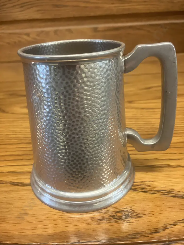 James Dixon & Sons Cornish Pewter 1 Pint Tankard With Polished Glass Bottom - Sheffield England (1835 - 1920) Image 1++
