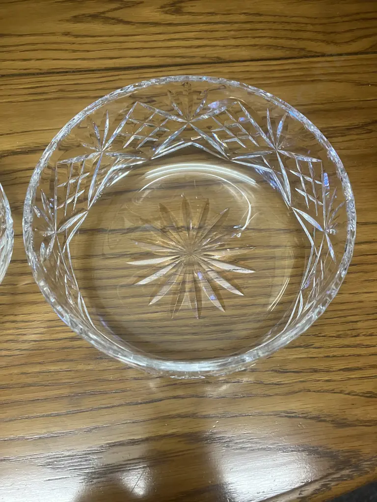 Vintage Large Webb Corbett 9 x 20cm & a Smaller Crystal Bowl 8 x 17cm Image 1++
