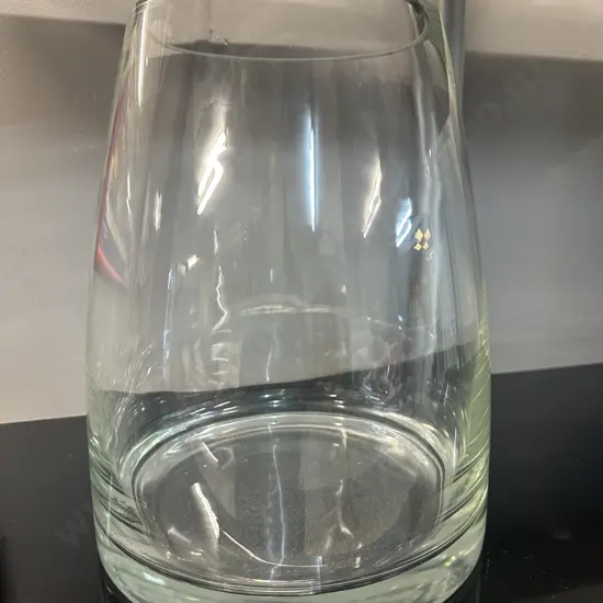 Large Clear Tapered Glass Vase H30cm.