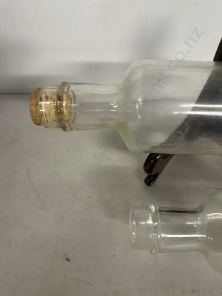 Pair of  Moulded Clear Glass Rolling Pins Vintage 1930s English Image 1++
