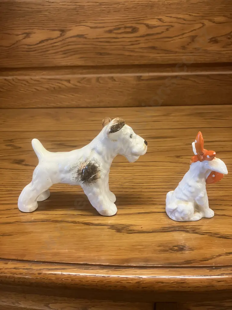 Beswick Scottish Terrier With Toothache No 761(Repaired), Sylvac Terrier Figurine & MCM Dachsund Japan Image 1++
