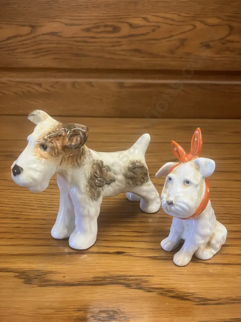 Beswick Scottish Terrier With Toothache No 761(Repaired), Sylvac Terrier Figurine & MCM Dachsund Japan Image 1++