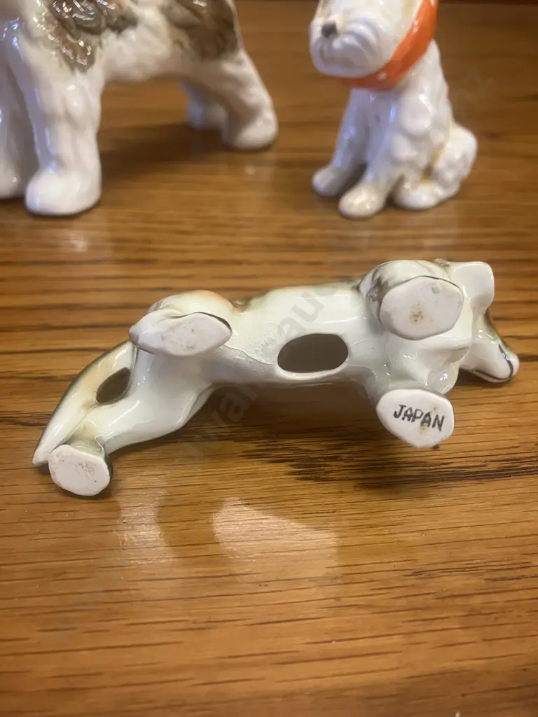 Beswick Scottish Terrier With Toothache No 761(Repaired), Sylvac Terrier Figurine & MCM Dachsund Japan Image 1++