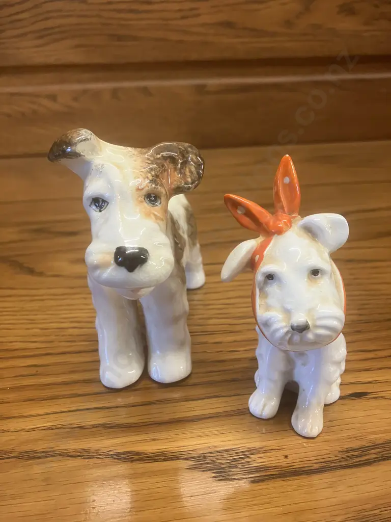Beswick Scottish Terrier With Toothache No 761(Repaired), Sylvac Terrier Figurine & MCM Dachsund Japan Image 1++