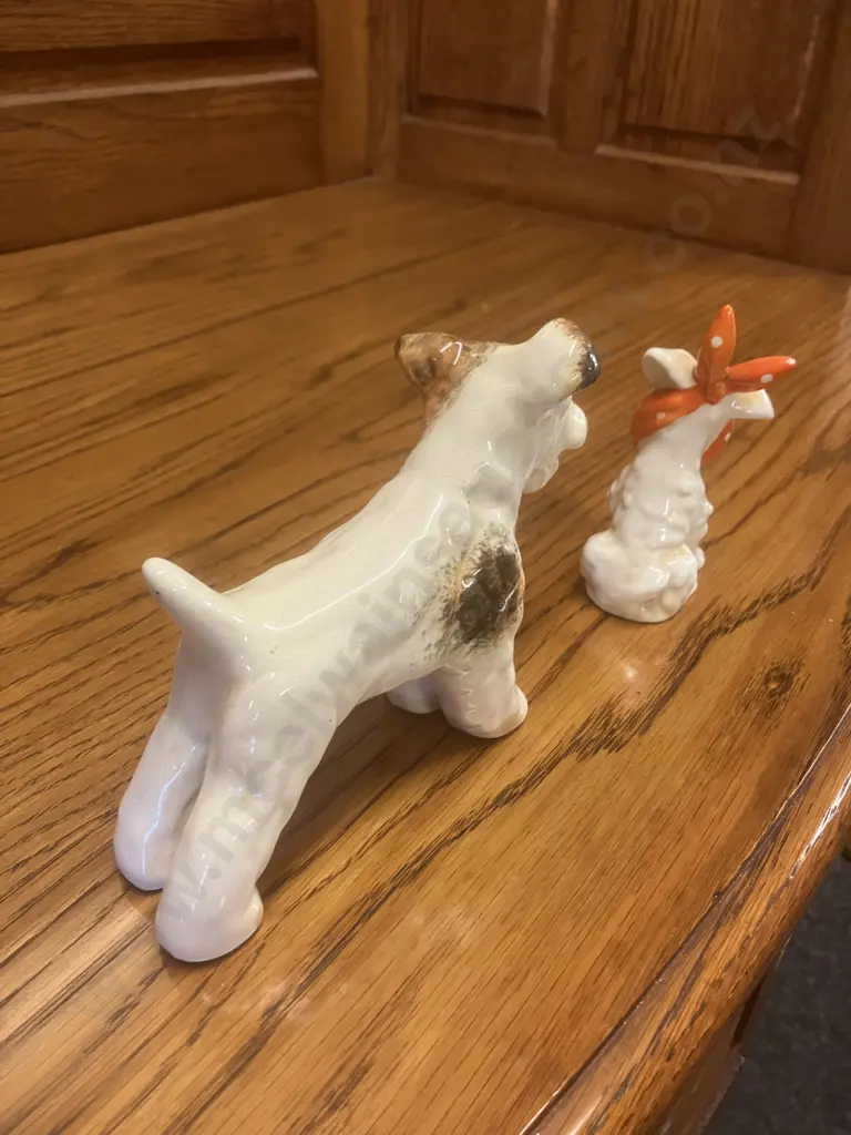 Beswick Scottish Terrier With Toothache No 761(Repaired), Sylvac Terrier Figurine & MCM Dachsund Japan Image 1++