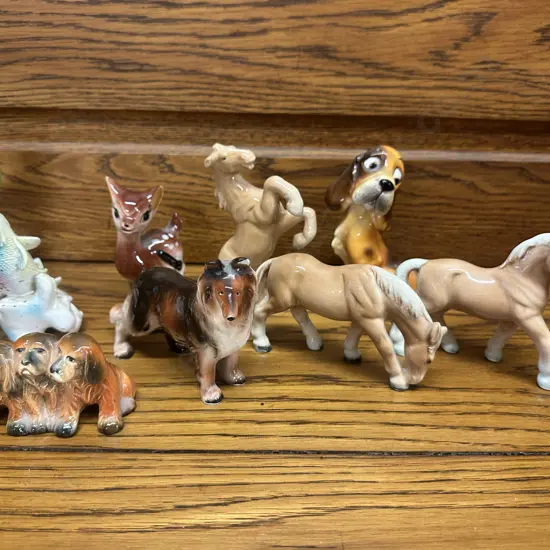 Vintage Animal Figurines Including Beswick Monkeys, Horses Etc