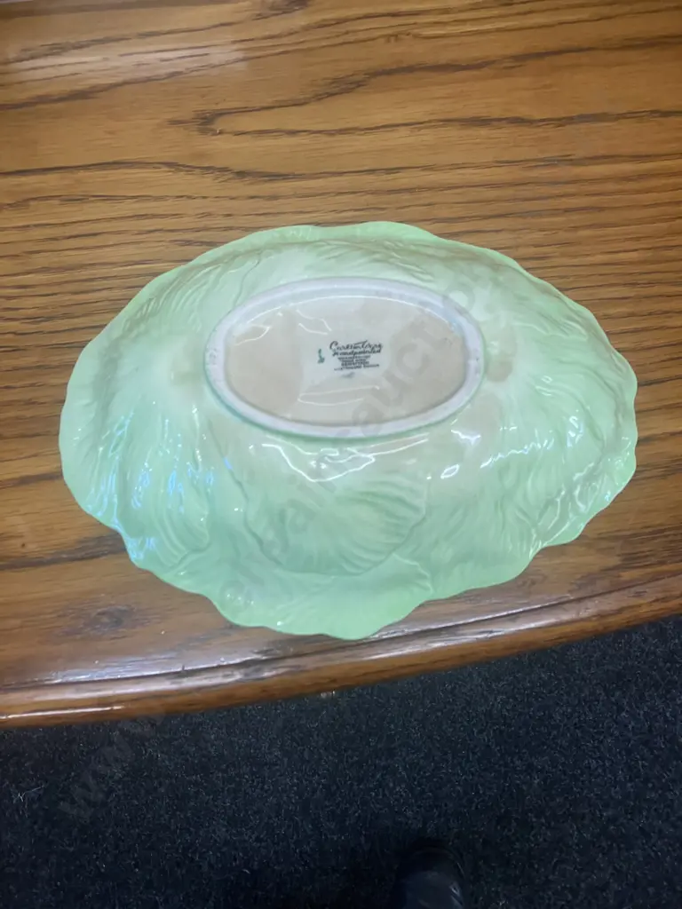 Vintage Carlton Ware (England) Australian Design Pair of Grey Leaf Twin Tone & Twin Poppy Serving Bowl Image 1++