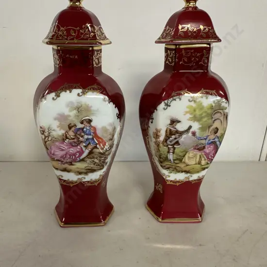 Pair Of Limoges Lidded China H18cm.
