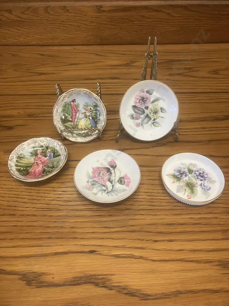 Royal Worcester Fine Bone China Pin Dishes x Three & A Pair of James Kent 'Romance' Pin Dishes Image 1++