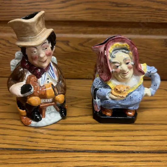 Small Vintage Sam Weller Burleigh Ware Character Jug & Sairey Gamp Toby Jug