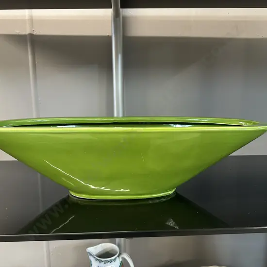 Decorative Large Green Oval Bowl H14,L55cm.