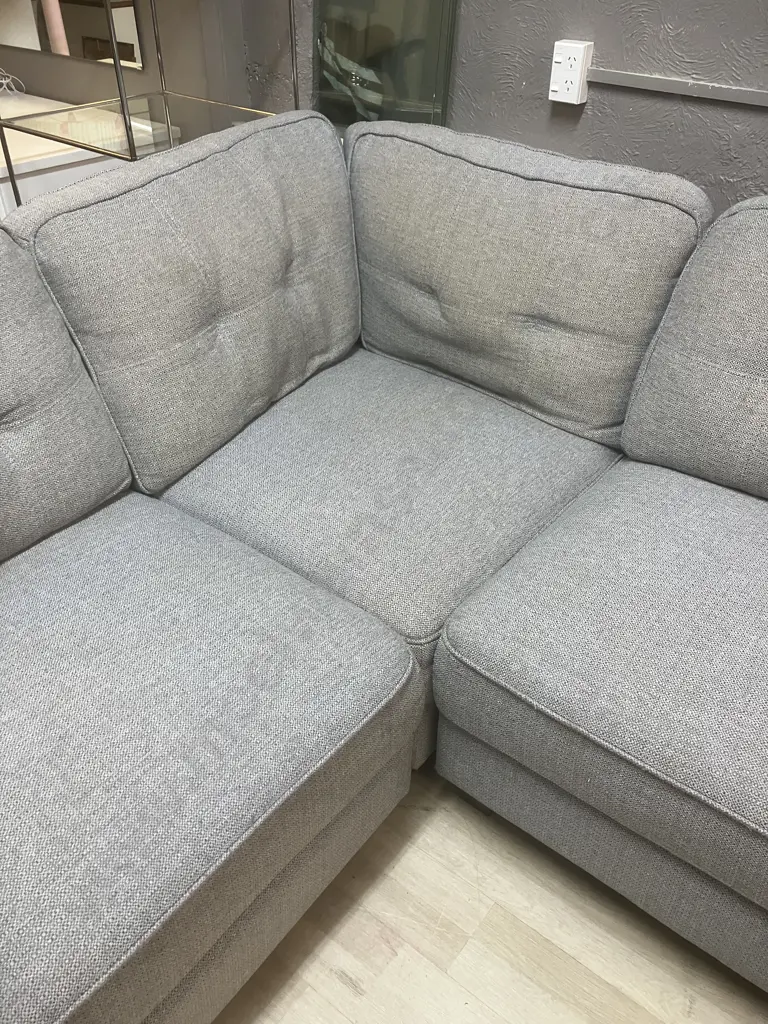 Ex Harvey Norman 5 Seater Corner Modular Sofa With Chaise / Ottoman, Grey. Image 1++