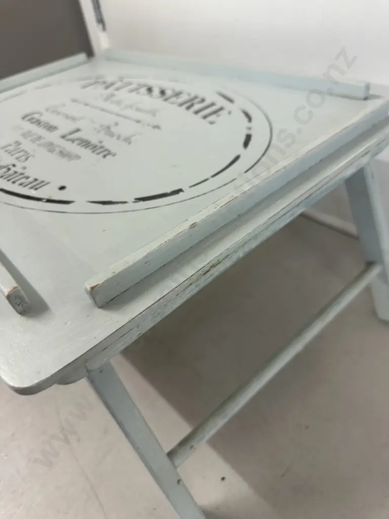Wooden Folding Serving Tray 'Patisserie' Stencil H23,W63cm. Image 1++