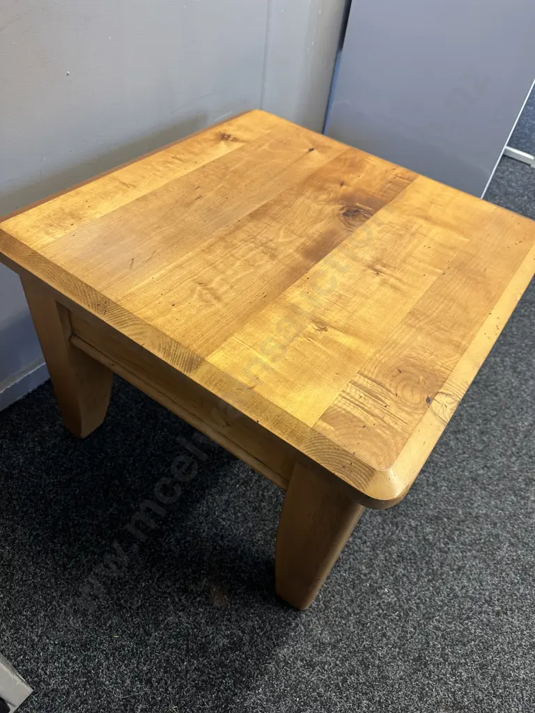 Ex Stephensons Furniture Square Rimu Side Table The Woodsmiths Maungaturoto Working With Nature H49,65x65cm. Image 1++