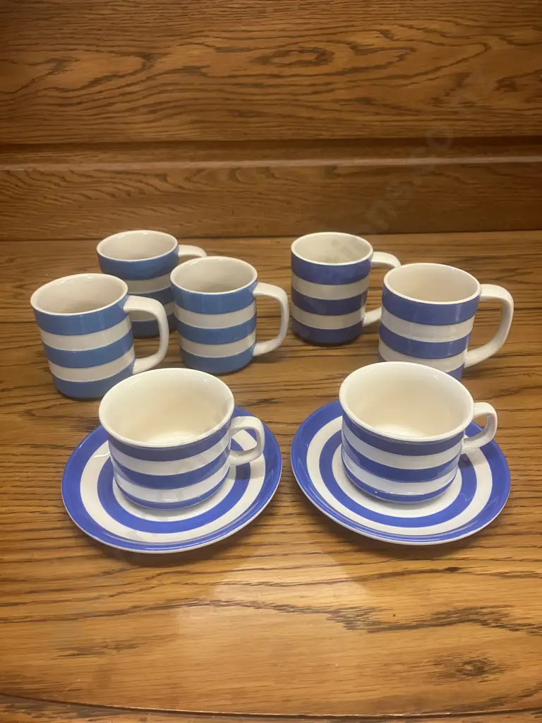 T.G. Green Cornishware & Cloverleaf Mugs & Cups With Saucers Image 1++