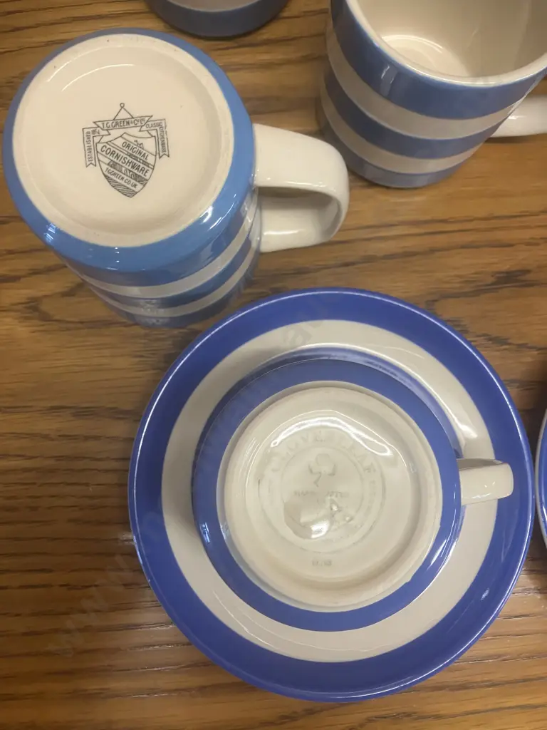 T.G. Green Cornishware & Cloverleaf Mugs & Cups With Saucers Image 1++