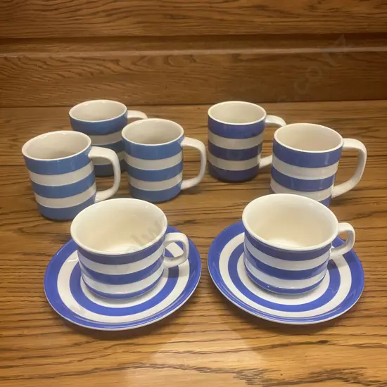 T.G. Green Cornishware & Cloverleaf Mugs & Cups With Saucers