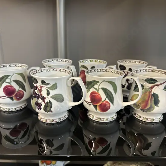Vintage Queens China Mugs 'Hookers Fruit' Pattern