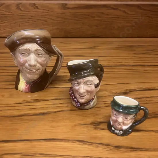 Vintage Royal Doulton 1947 'Appy' Small Toby Jug. Royal Doulton 'Mr Pickwick' & 'Sam Weller' Small Toby's