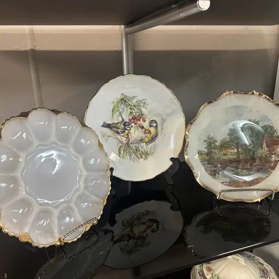 Vintage Plates Including Royal Vale, Devilled Egg Platter Etc