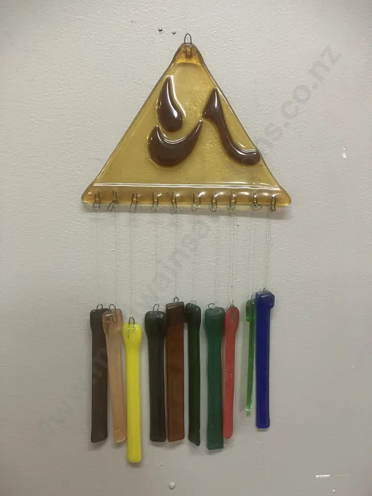 Coloured Glass Wind Chime. 33cm Image 1++