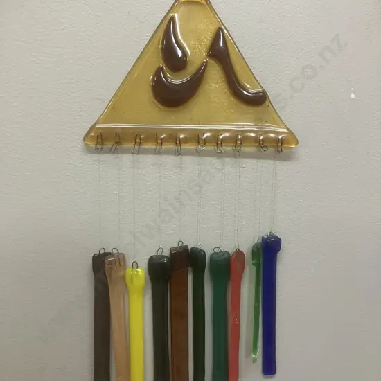 Coloured Glass Wind Chime. 33cm