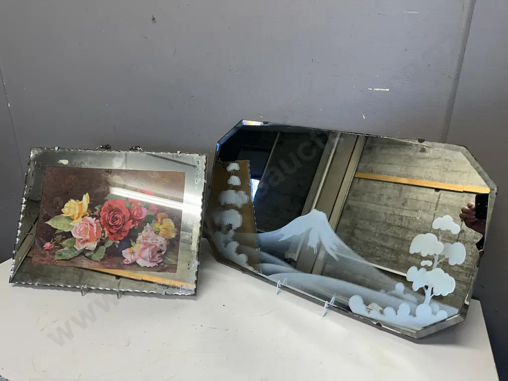 Pair Of Vintage Picture Mirrors 30x39.5 & 34x56cm. Image 1++