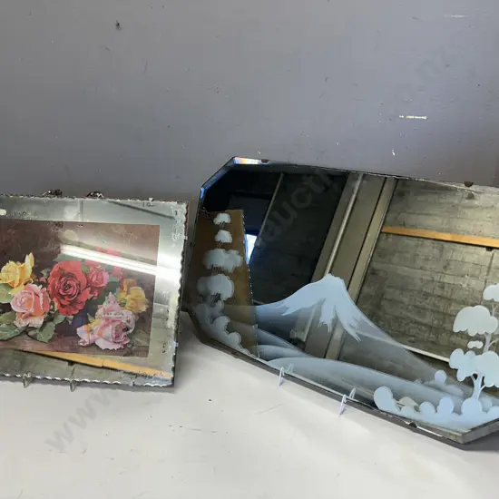 Pair Of Vintage Picture Mirrors 30x39.5 & 34x56cm.