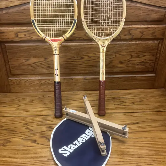 Vintage Slazengers / Slazenger New Zealand Made Matchpoint & Paramount Wooden Tennis Racquets 1940/1950’s