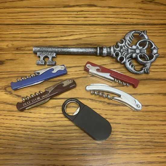 Large Antique Style Key - 26 x 10cm. Vintage Piat D’or France Waiters Friend Corkscrew With Others