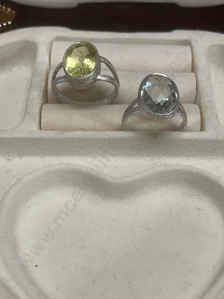 Pair of Sterling Silver Dress Rings Stamped 925 Image 1++