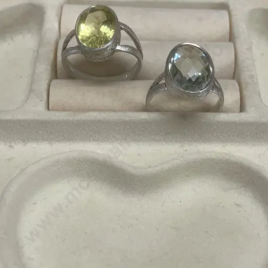 Pair of Sterling Silver Dress Rings Stamped 925