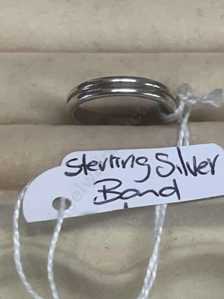 Stamped Silver Band Ring Image 1++