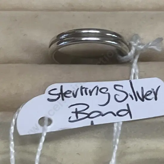 Stamped Silver Band Ring