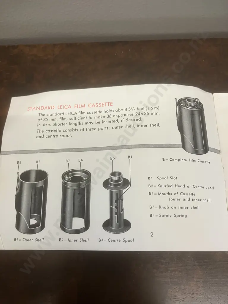 Leica Plastic Lens Bubble Display Case, Silver Lens Cap & "The Leica Film Cassette Model B" Directions For Use Image 1++