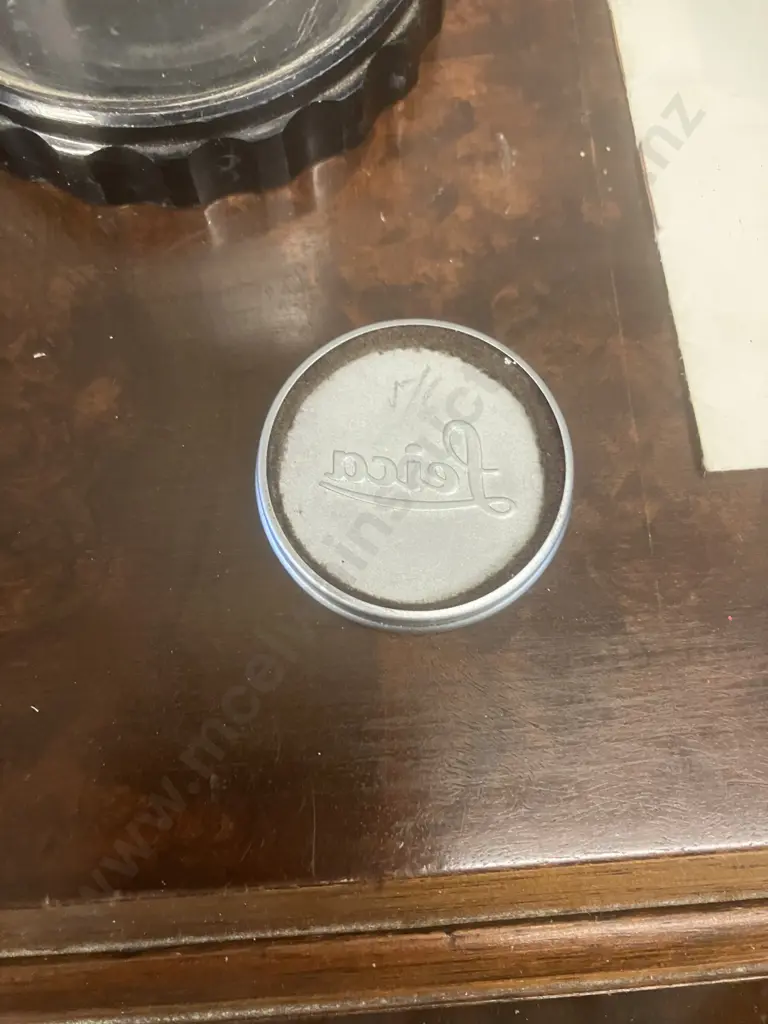 Leica Plastic Lens Bubble Display Case, Silver Lens Cap & "The Leica Film Cassette Model B" Directions For Use Image 1++