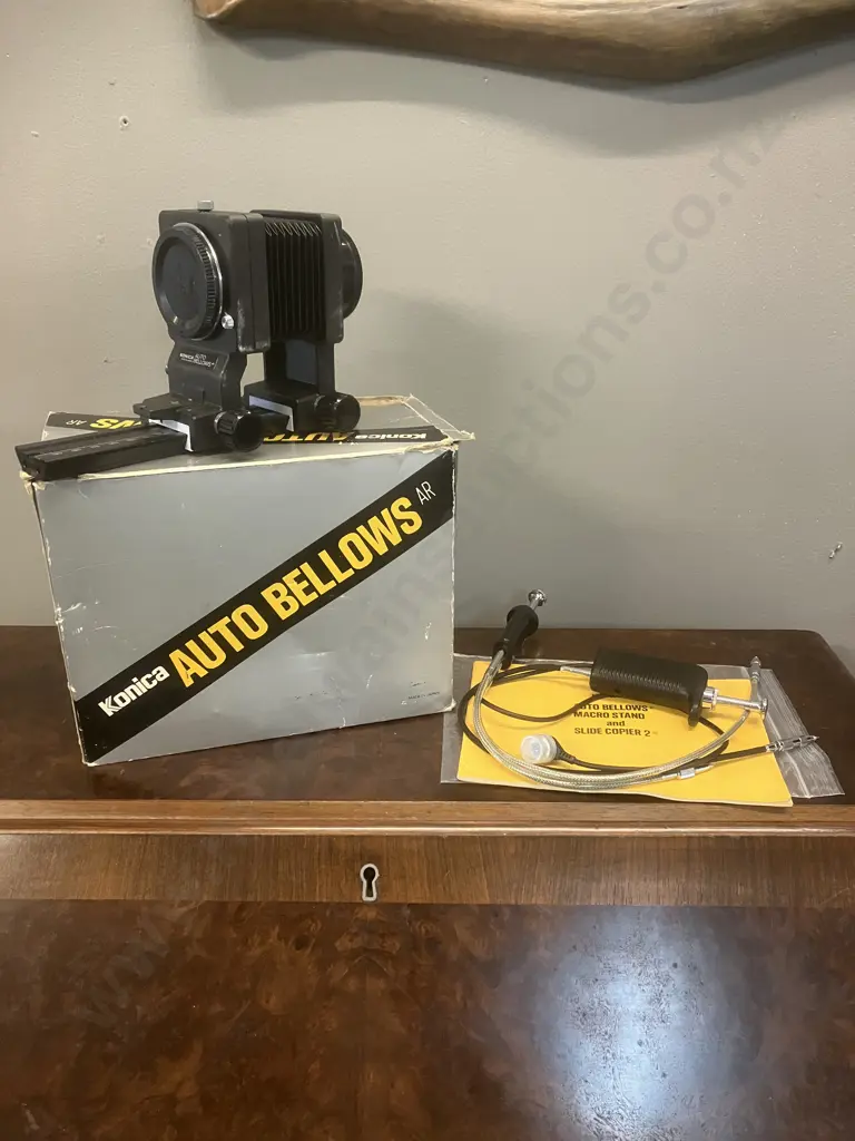 Konica Auto Bellows With Box & Manual,  Pair of Konica Dual Cable Releases - Japan Image 1++