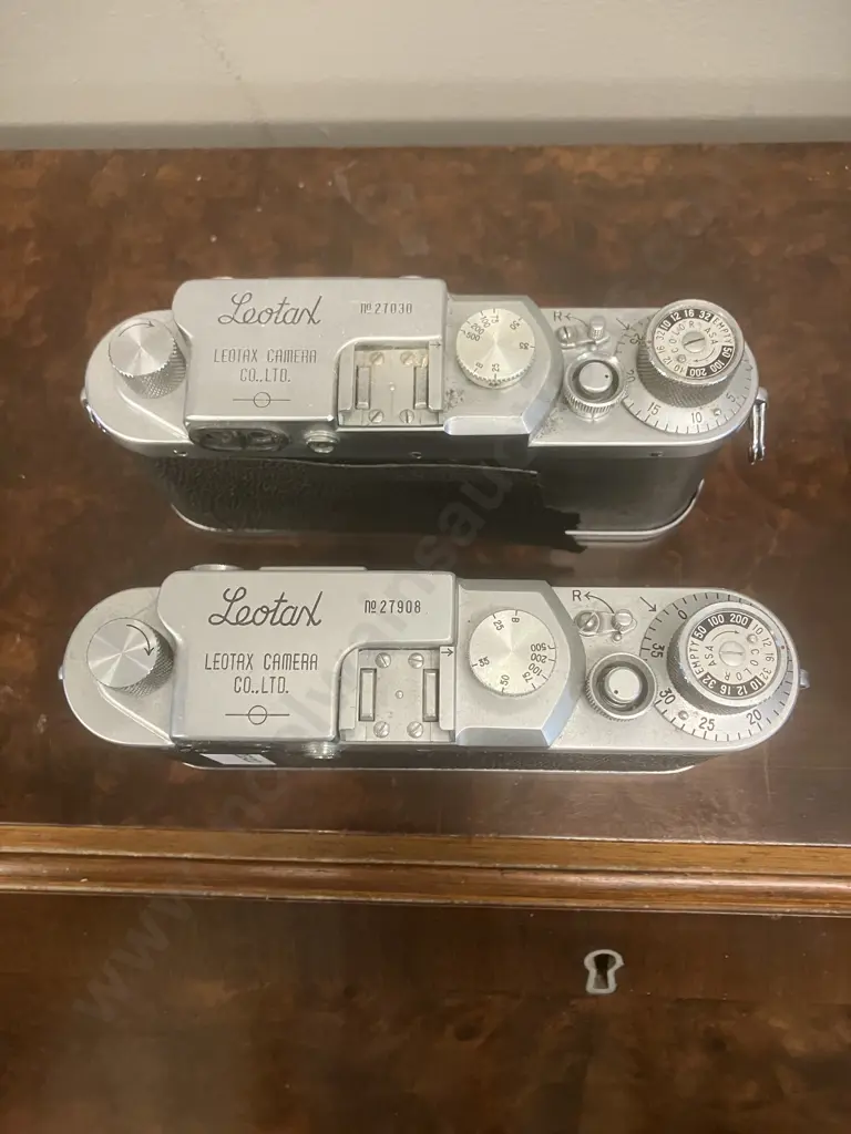Leotax Model K (Japanese Leica Copy) Camera's #27908 & #27030 1955 Japan (One AF) Image 1++