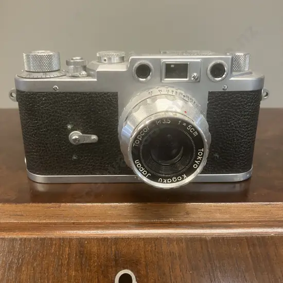 Leotax Model K (Japanese Leica Copy) #25960 With Tokyo Kogaku Rigid Aluminium Topcor 1:3.5 f=5cm Lens #588185