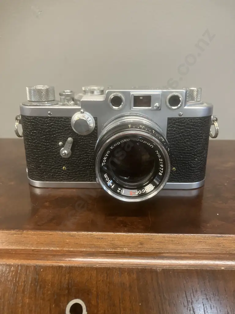 Leotax Model F (Japanese Leica IIIf Copy) #258943 & Tokyo Kogaku Topcor-S 1:2 f=5cm Lens #219778 Image 1++