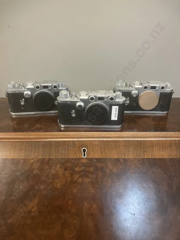 Leotax Model F (Japanese Leica IIIf Copy) #251151 #259713 #253988 Leotax Camera Co. Ltd. Circa Mid 1950s Japan Image 1++