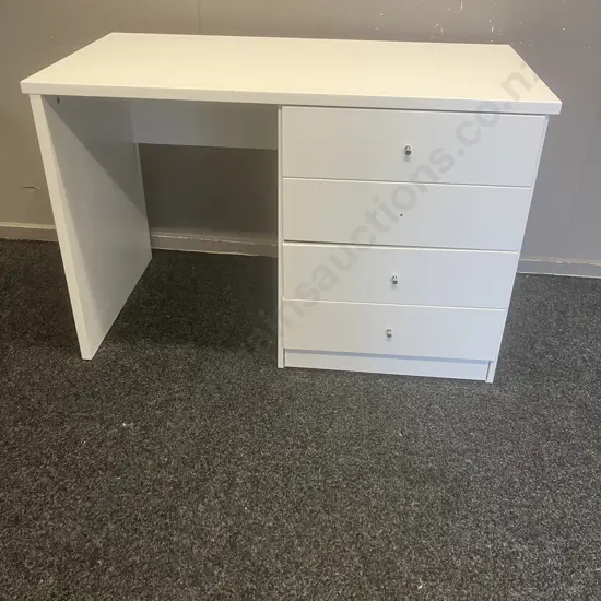 White 4 Drawer Desk. H76 W116 D60cm
