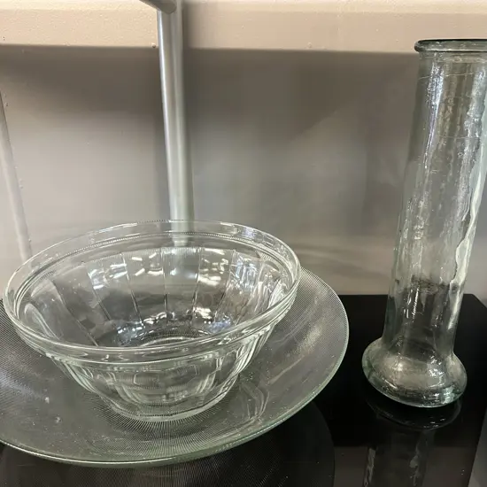 Large Glass Bowls & Vase