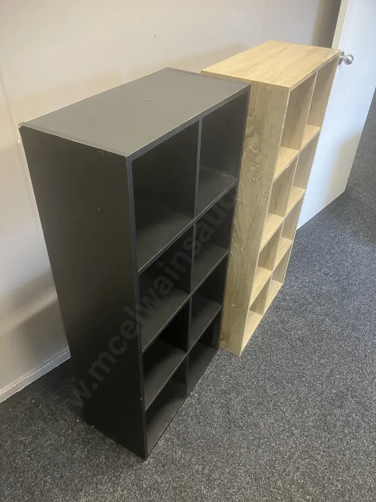 Black & Oak 8 Cube Storage Units. H122 W60 W29cm Image 1++
