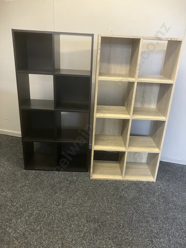 Black & Oak 8 Cube Storage Units. H122 W60 W29cm Image 1++