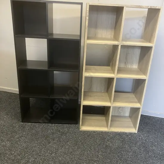 Black & Oak 8 Cube Storage Units. H122 W60 W29cm