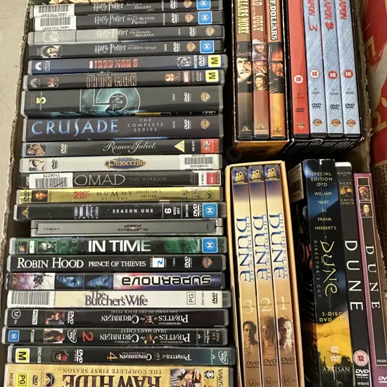 Assorted Dvds Including Harry Potter, Box Sets Etc