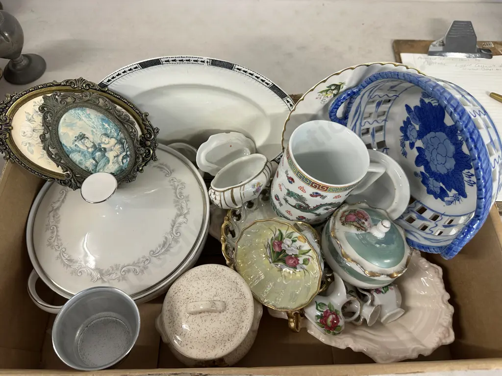 Assorted China Items Including Noritake Lidded casserole Dish, Trinket Dishes Etc Image 1++