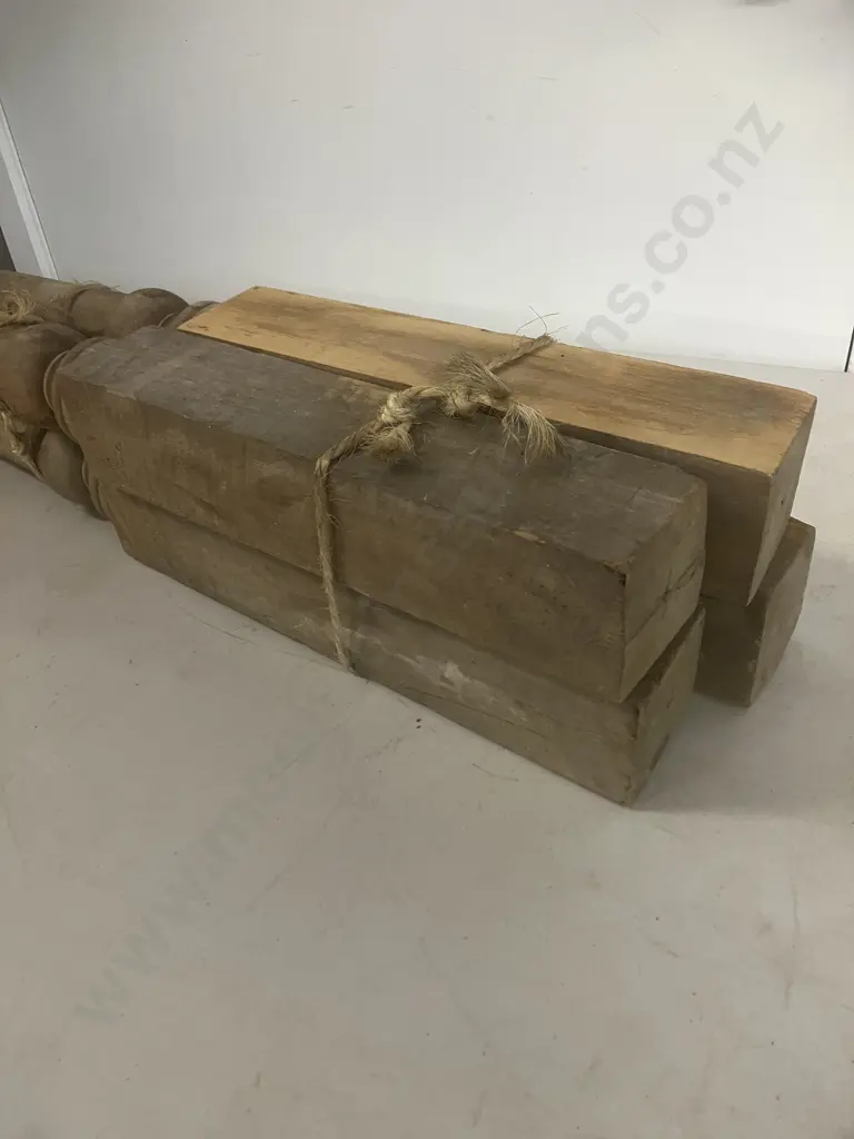 Four Kauri Table Legs With Castors Image 1++